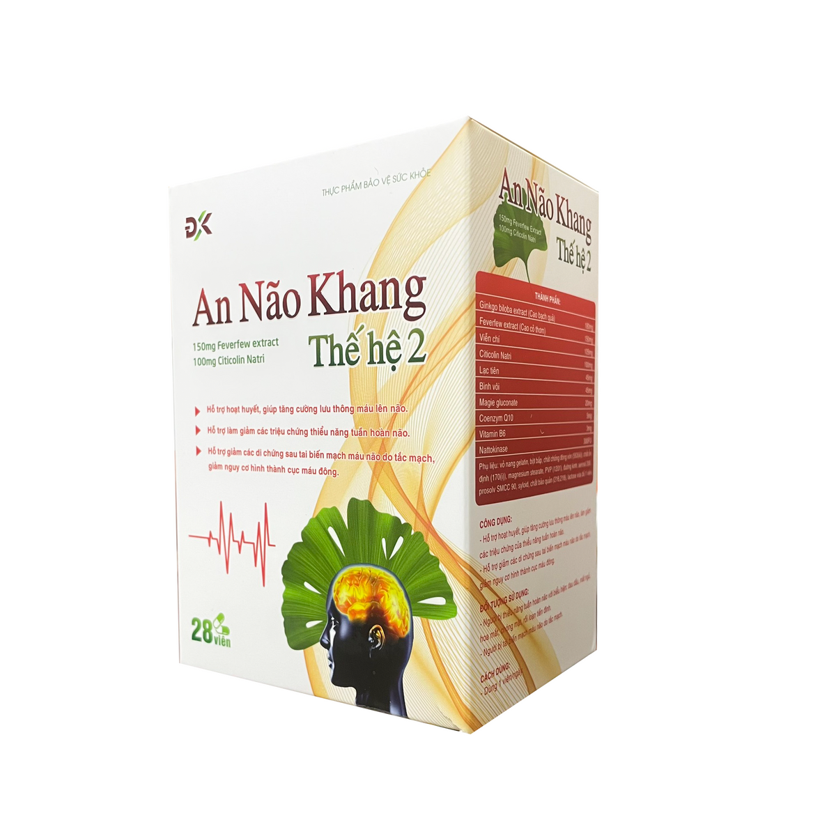 Alternative view of Viên Uống Hoạt Huyết, Lưu Thông Máu Não, Hạn Chế Di Chứng Sau Tai Biến Mạch Máu Não An Não Khang Thế Hệ 2 - Đông Khánh