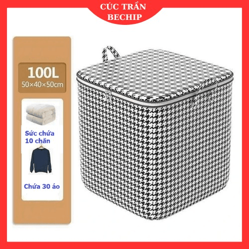 Túi Đựng Chăn Màn, Quần Áo 100l Có Dây Kéo Tiện Lợi Ctb28 - Bechip