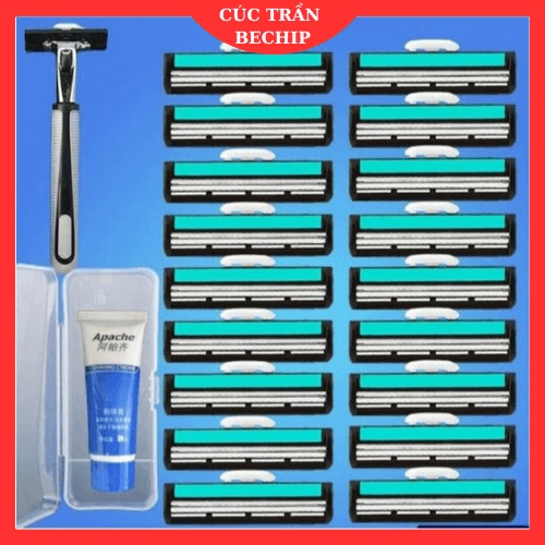 Bộ Dao Cạo Râu Gồm 1 Dao Cạo, 36 Lưỡi Dao Và 1 Tuýp Kem Cạo Ctb583 - Bechip