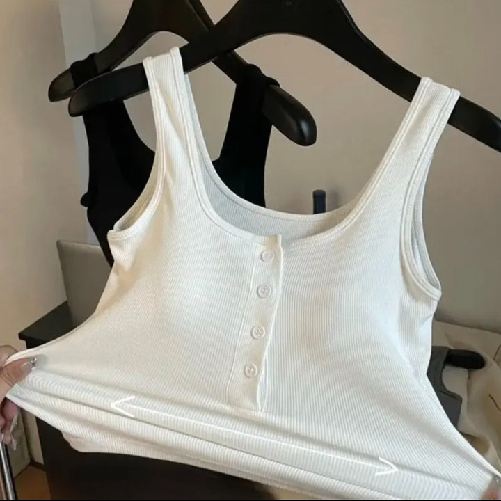 Alternative view of Áo Ba Lỗ Nữ Trơn, Áo Croptop Sát Nách Nữ Kiểu Ôm Body Tank Top Vải Co Giãn Tốt, Mặc Đi Chơi