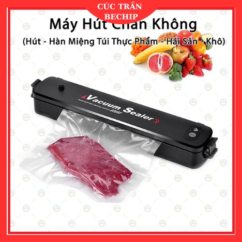Máy Hút Chân Không Thực Phẩm Cao Cấp Vacuum Sealer -tặng 10 Túi Ctb364 - Bechip
