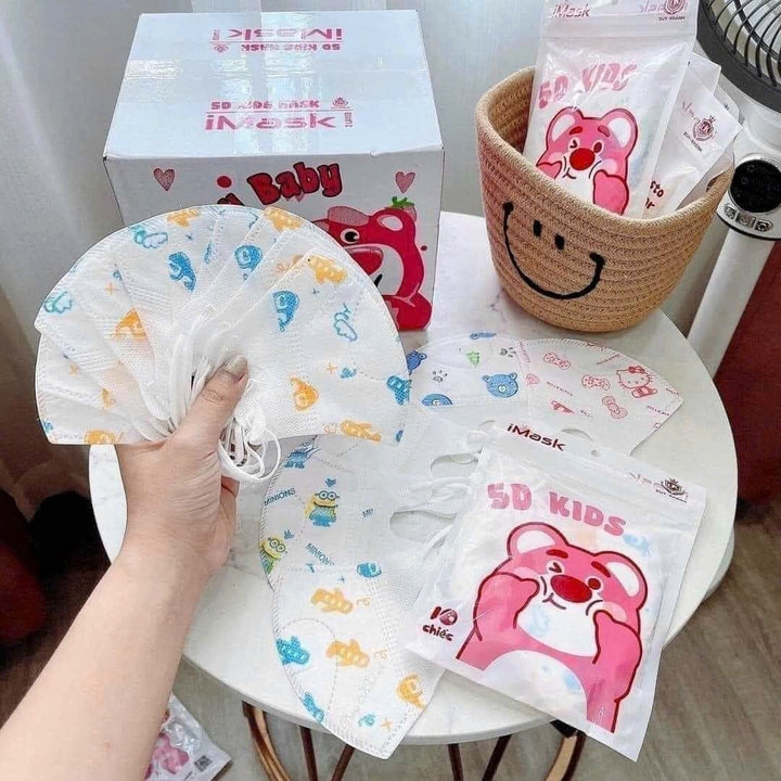Hộp 100 Chiếc Khẩu Trang 5d Kids Mask Trẻ Em Từ 1-5 Tuổi