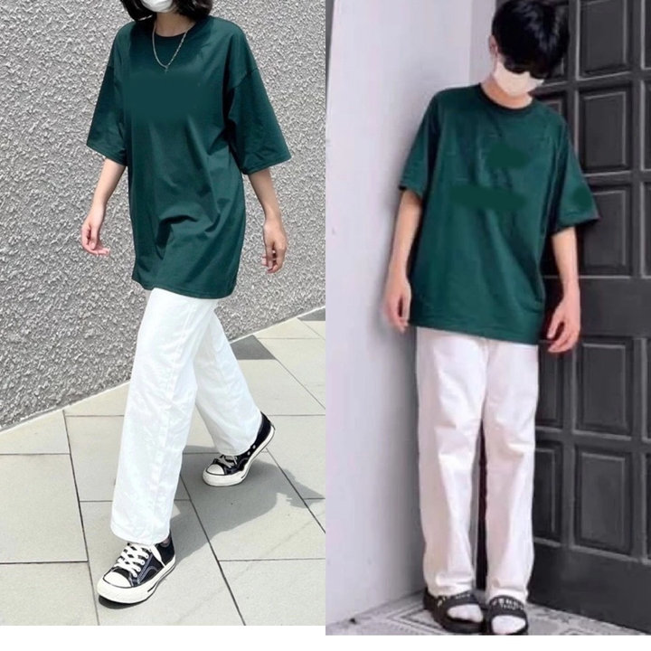 Alternative view of Tổng Hợp Các Mẫu Sét Bộ Nữ Quần Kaki Trắng Cạp Chun + Mix Áo Phông Trơn Cotton Khô 3158