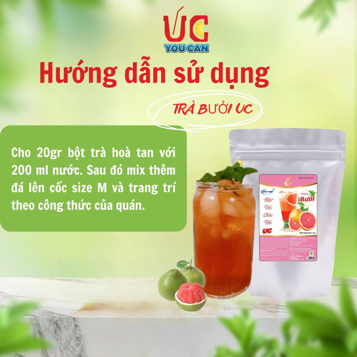 Alternative view of [túi 1kg] Bột Trà Bưởi Hòa Tan Tiện Lợi, Giàu Vitamin C, Không Chứa Chất Bảo Quản U004 - Lady's Passion