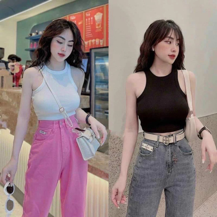 Áo Thun Ba Lỗ Trơn Chất Bo Tăm Zip Phong Cách Hàn Quốc