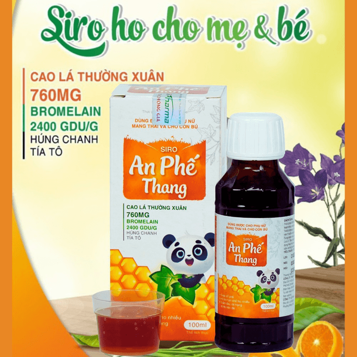 Alternative view of Siro An Phế Thang Hỗ Trợ Giảm Tăng Tiết Đờm Ho Nhiều Đau Rát Họng Khản Tiếng Do Viêm Họng Chai 100ml