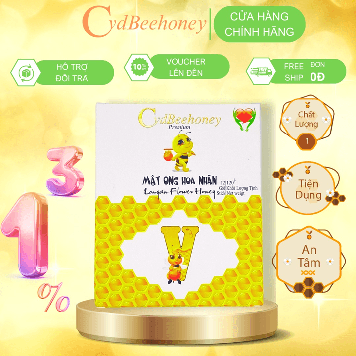 Hộp Mật Ong Hoa Nhãn 12x10g - Cvdbeehoney