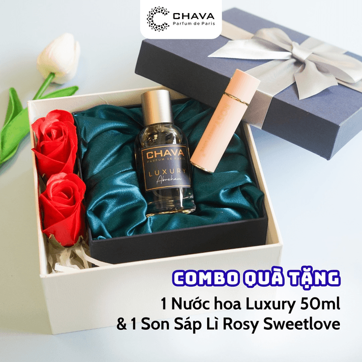 [combo Quà Tặng] 1 Nước Hoa Luxury 50ml + 1 Son Sáp Lì Rosy Sweetlove - Chava