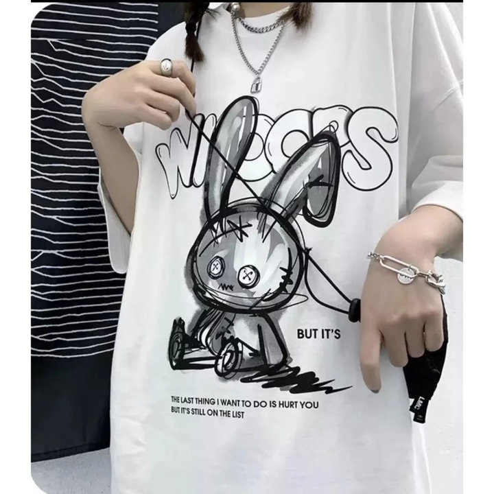 Alternative view of Áo Phông Form Rộng Tay Lỡ Unisex Hình Con Thỏ