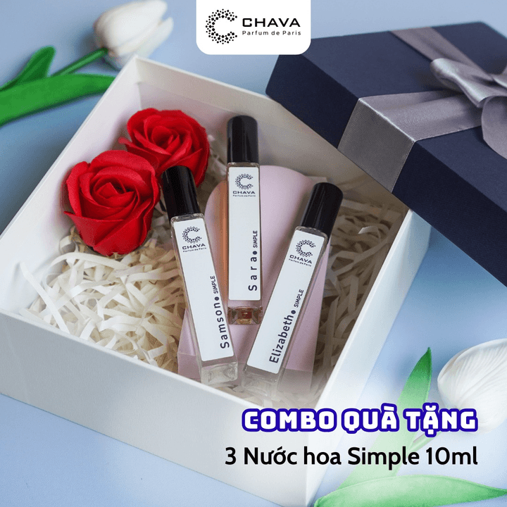 [combo Quà Tặng] 3 Chai Nước Hoa Chava Simple 10ml - Chava