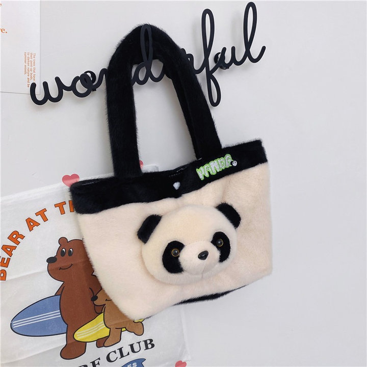 Túi Xách Đính Gấu Họa Tiết Hoạt Hình Gấu Trúc Panda Phong Cách Hàn Quốc Dễ Thương-dmastore