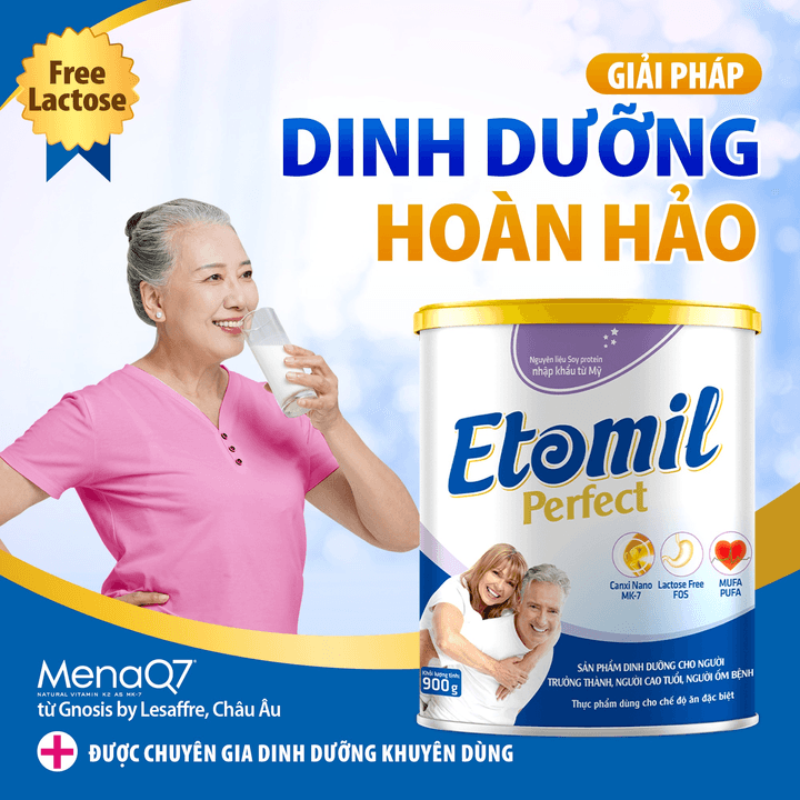 Sữa Etomil Perfect Cho Người Lớn Tuổi, Người Ốm Bệnh Dinh Dưỡng Vàng Cho Người Cao Tuổi, Hương Vị Dễ Uống - Etomil