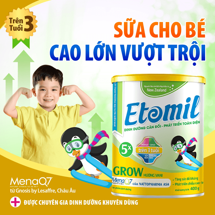 Sữa Tăng Chiều Cao Cho Bé Từ 3 Tuổi Etomil 5x Grow - Etomil