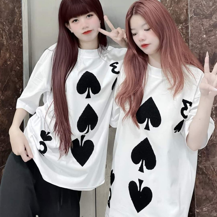 Alternative view of Áo Phông Form Rộng Tay Lỡ Form Unisex - In Hình Lá Bài 3 Bích
