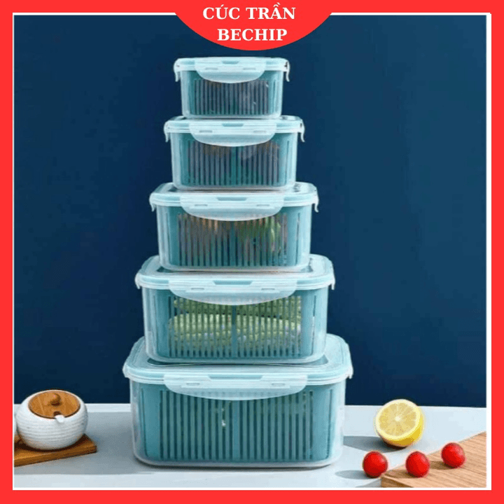 Set 5 Bộ Đựng Thực Phẩm Đa Năng 2 Lớp Ca0 Cấp Ctb49 - Bechip