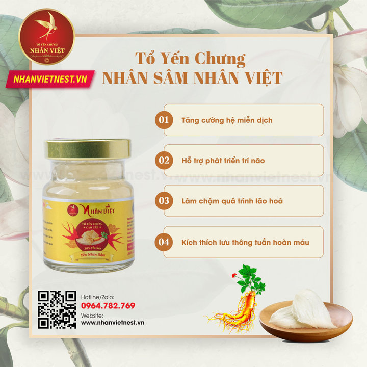 Alternative view of [7 Hũ Tặng 1] Yến Sào 30% Yến Chưng Nhân Sâm Nhân Việt Hũ 70ml - Nhân Việt