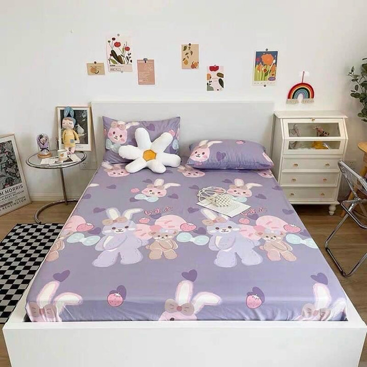 Bộ Ga + 2 Vỏ Gối Chất Liệu Poly