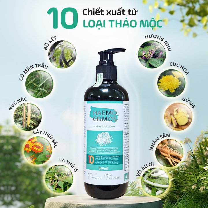 Alternative view of Dầu Gội Thảo Dược Haemo Cosmos 10 Loại Thảo Dược Giúp Tóc Chắc Khỏe Từ Chân, Sạch Gàu, Làm Đen Tóc, Kích Thích Mọc Tóc - Fobelife