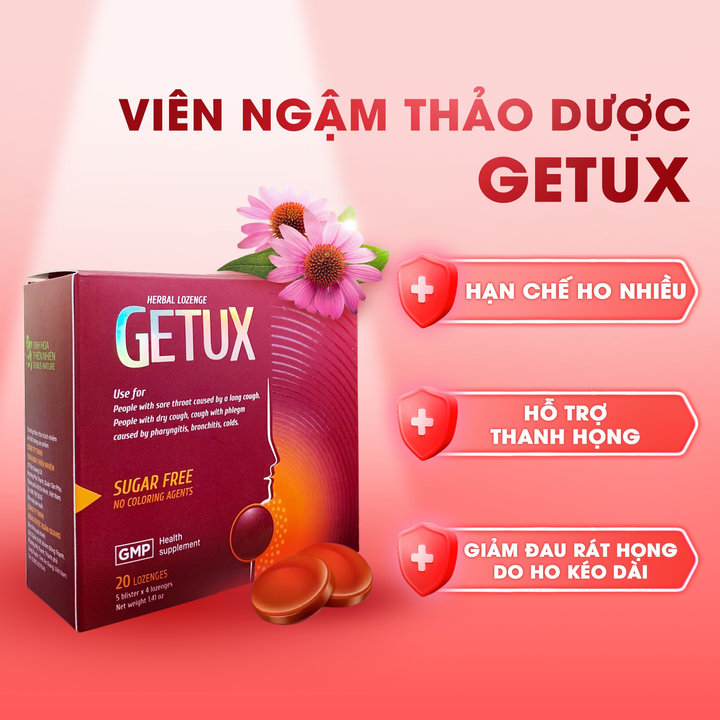 Alternative view of Viên Ngậm Thảo Mộc Bạc Hà Getux The Mát Giảm Đau Họng - Genat