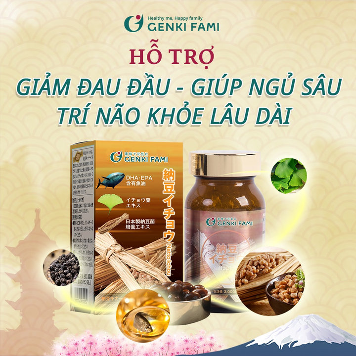 Alternative view of Viên Uống Ngăn Ngừa Đột Quỵ Và Bổ Não Nattou Ichou Nattokinase 3000fu- Genki Fami