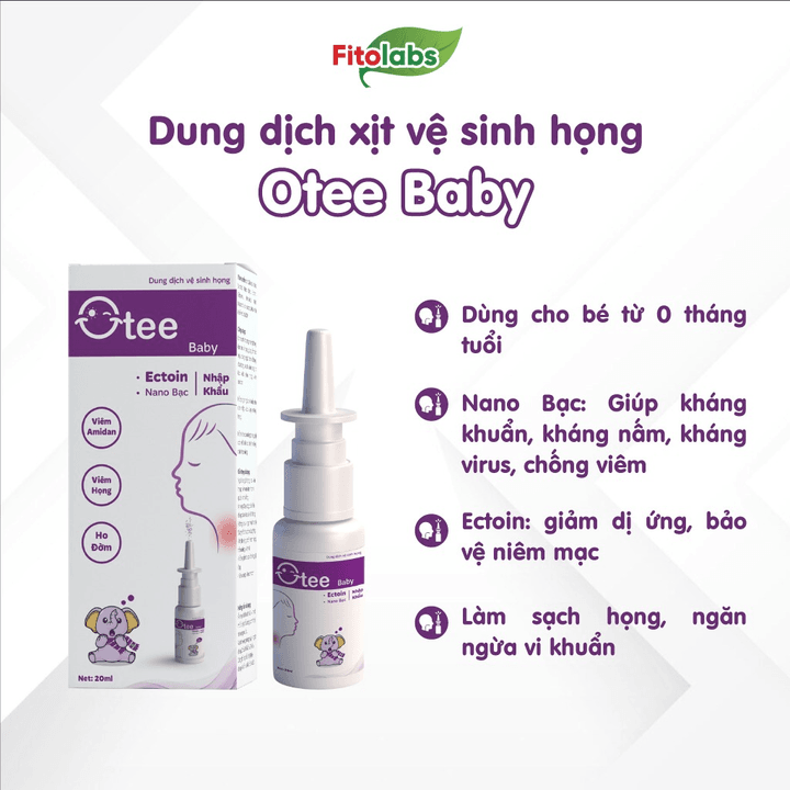 Alternative view of Xịt Họng Otee Baby Cho Bé Từ 0 Tháng Tuổi - Chống Viêm Họng, Viêm Amidan, Ho Có Đờm