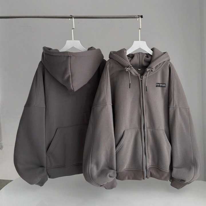Alternative view of Áo Khoác Nỉ Ngoại Dây Kéo Hoodie Zip Unisex, Chất Nỉ Bông Cotton Form Oversize , Bo Vải , Rộng Mũ 2 Lớp