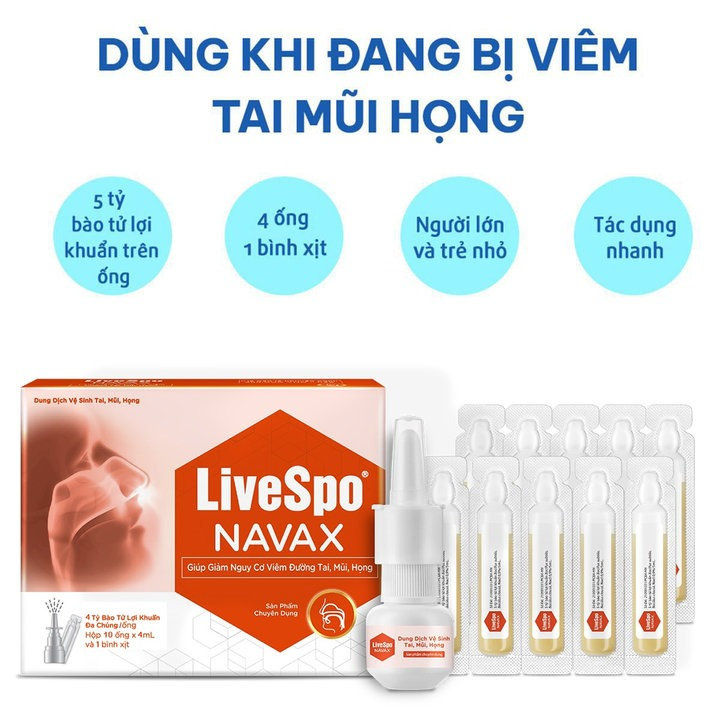 Alternative view of {mua 3 Tặng 1} Combo 3 Xịt Mũi Chuyên Dụng Giảm Viêm Có Thành Phần Bào Tử Lợi Khuẩn Hộp 10 Ống - Livespo Pharma