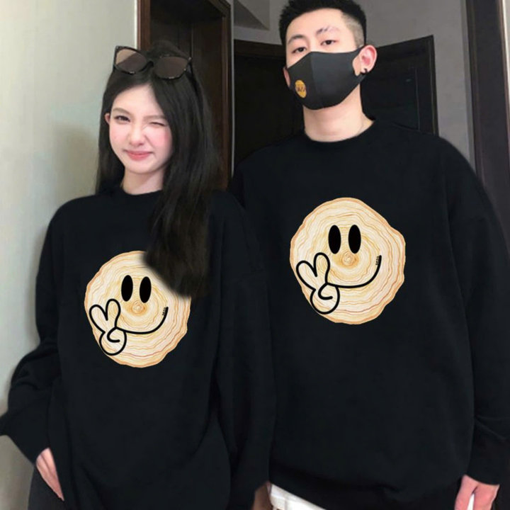 Áo Sweater Nam Nữ Unisex Chất Da Cá Form Rộng - Hình Mặt Cười