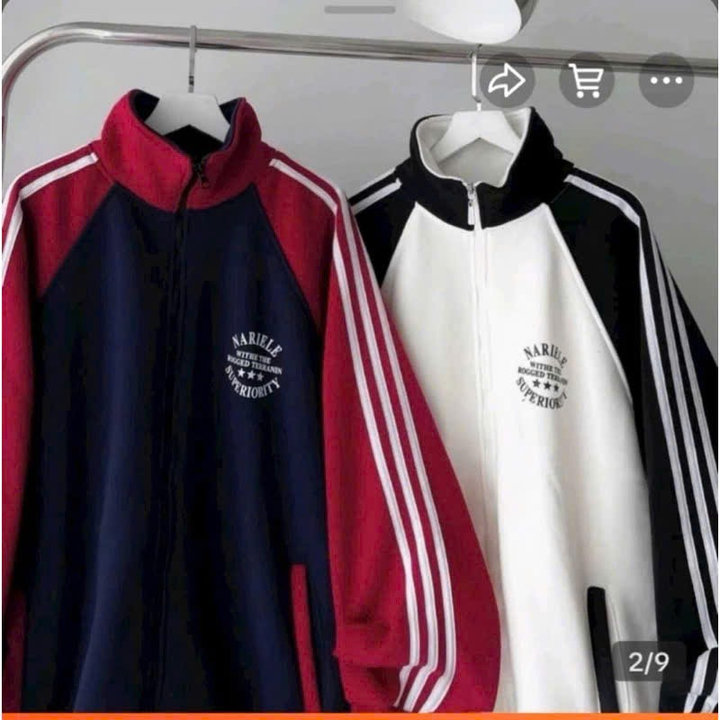 Alternative view of Áo Khoác Bomber Chữ Nariele Unisex Form Rộng Phối Màu Hot Trend
