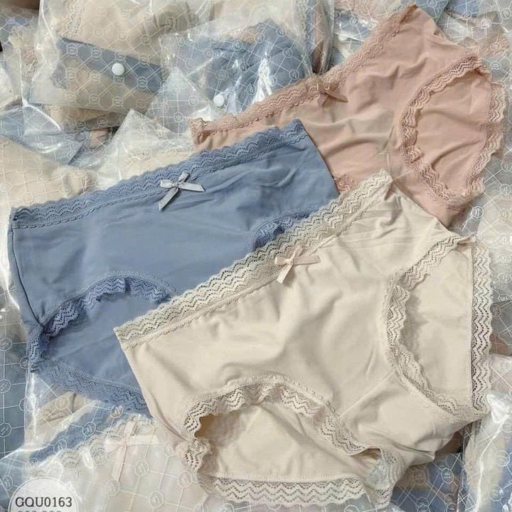 Alternative view of Set 3 Quần Lót Thun Lạnh Phối Nơ Viền Ren Bắt Mắt Siêu Hot Từ 40-55kg Dành Cho Nữ