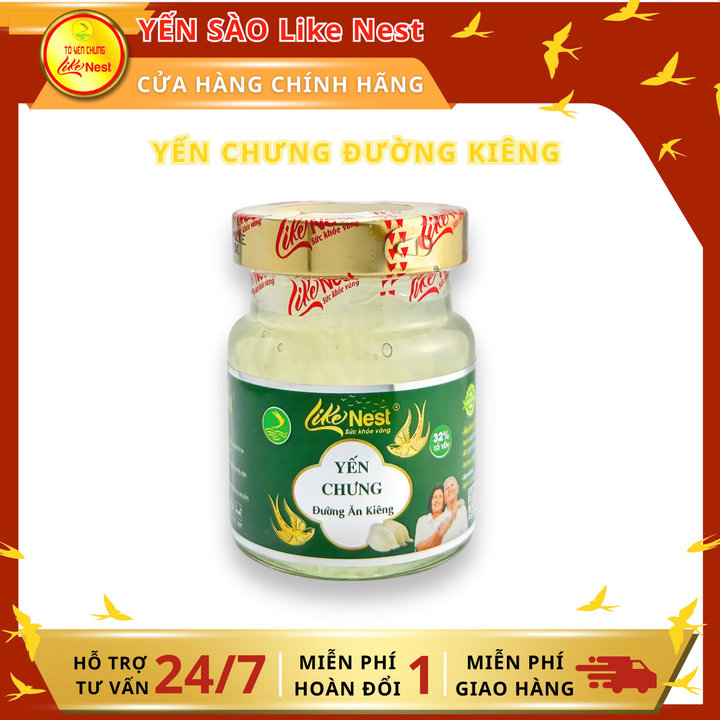 [combo 10 Hủ Trơn] Yến Chưng Đường Kiêng Likenest 32% Tổ Yến - Like Beauty