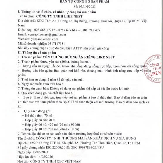 Alternative view of [combo 10 Hủ Trơn] Yến Chưng Đường Kiêng Likenest 32% Tổ Yến - Like Beauty