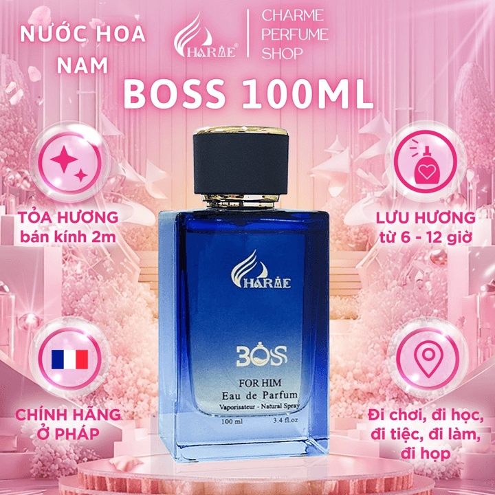 Nước Hoa Nam Cao Cấp, Charme Boss, Hương Phương Đông, Hương Thơm Mạnh Mẽ, Lưu Hương Lâu, Dành Cho Nam, 100ml - Charme