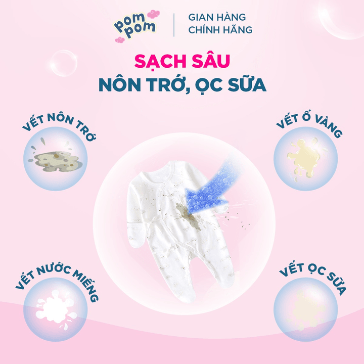 Alternative view of [thùng 4 Túi 1.2l] - Dành Cho Bé Sơ Sinh- Gel Giặt Xả 2in1- Sạch Sâu - Kháng Khuẩn - Khử Mùi Nôn Trớ, Ọc Sữa, Tè Khai-lưu Hương Phấn Thơm Dịu Nhẹ