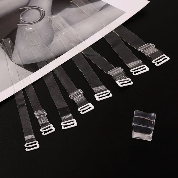 Set 2 Dây Áo Ngực Trong Suốt, Dây Áo Lót Siêu Dai 1 Cặp