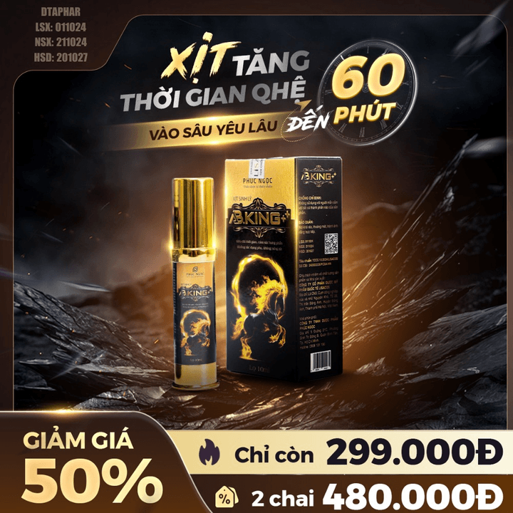 Alternative view of Mẫu Mới Combo 2 Hộp A.b King Xịt Sl Cho Nam 10ml Cải Thiện Thời Gian Dài, Xuất Tinh Sớm, Rối Loạn Sinh Lý