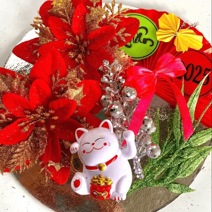 Alternative view of Set Hoa Trang Trí Tháp Bánh Kẹo Tết Nhiều Chi Tiết, Siêu Đẹp Ctb618 - Bechip