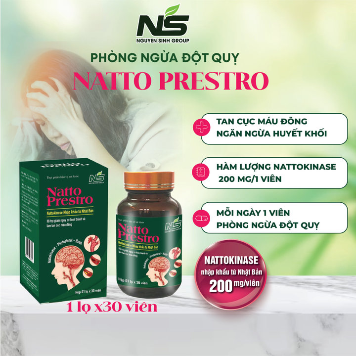 Alternative view of Hỗ Trợ Phòng Tai Biến Đột Quỵ Natto Presto - Tpbvsk 30 Viên Nguyên Sinh Group