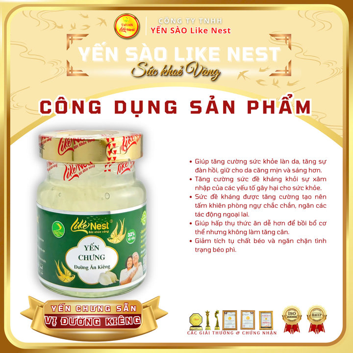 Alternative view of [ Lốc 6 Mini ] Like Nest Yến Chưng Đường Kiêng 32% Yến Like Nest - Like Beauty