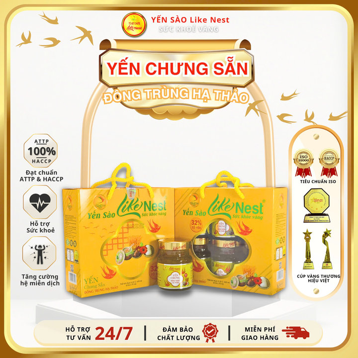 [ Lốc Mini 6 Hủ Yến ] Like Nest Yến Chưng Đông Trùng Hạ Thảo Like Nest - Like Beauty