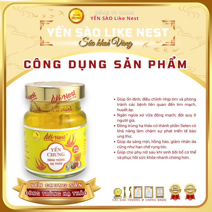 Alternative view of [ Lốc Mini 6 Hủ Yến ] Like Nest Yến Chưng Đông Trùng Hạ Thảo Like Nest - Like Beauty