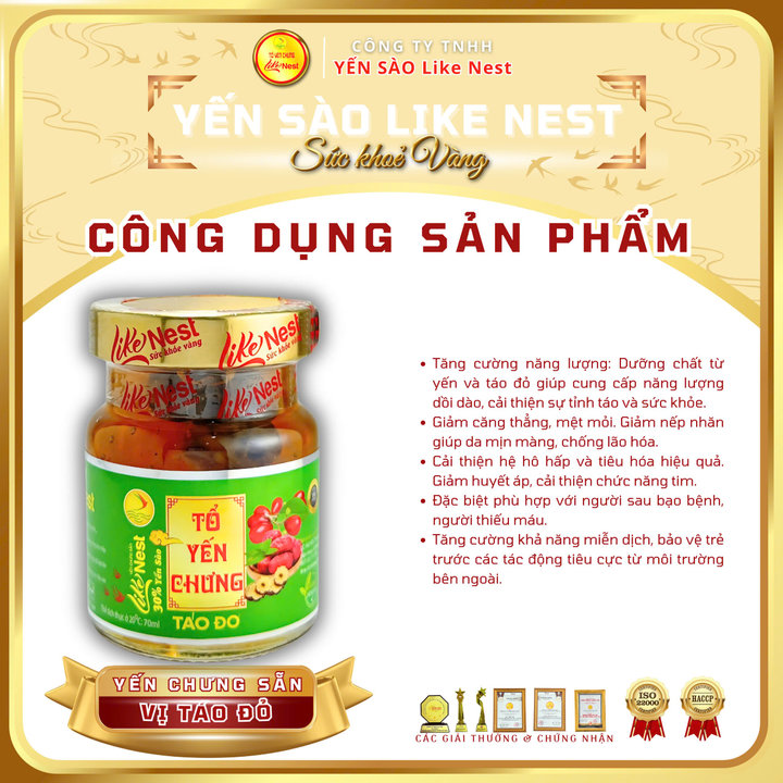 Alternative view of Hcm -like Nest Lốc 10 Hủ Yến Chưng Vị Táo Đỏ 30% Yến - Like Beauty