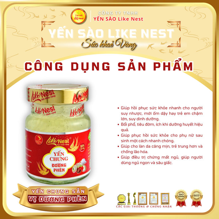Alternative view of [lốc Mini 6 Hũ 70ml] Yến Chưng Đường Phèn Like Nest 32% Tổ Yến - Like Beauty