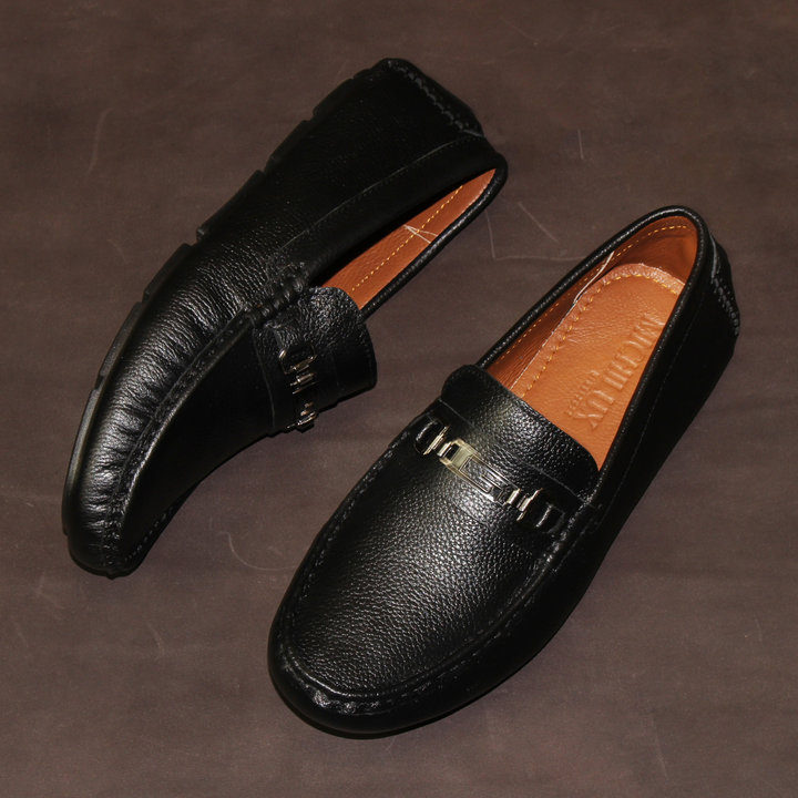 Giày Moca Nam Michilux Horse Bit Moccasin Cshm0 Da Bò Thật - Màu Đen