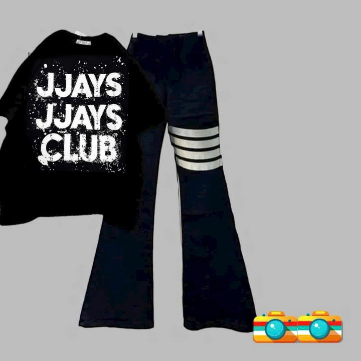 Alternative view of Set Quần Ống Loe Chất Umi + Mix Áo Phông Form Rộng Chữ Jjays Clubs