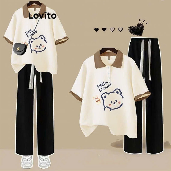 Alternative view of Tổng Hợp Các Sét Bộ Quần Ống Rộng Dây Rút Bản To + Mix Áo Phông Polo Chất Cotton Cor Bẻ Cộc Tay