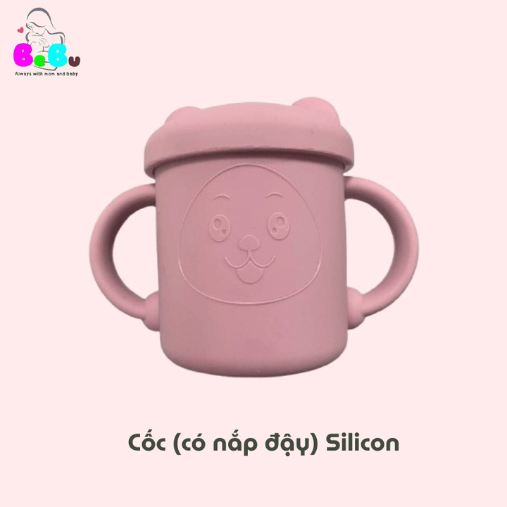 Bộ Ăn Dặm 6in1 Silicon Cao Cấp (màu Tím Hồng)- Bebu