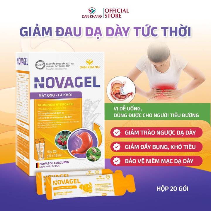 Alternative view of Hộp - 20 Gói Uống Hỗ Trợ Giảm Đau Dạ Dày Novagel - Dân Khang