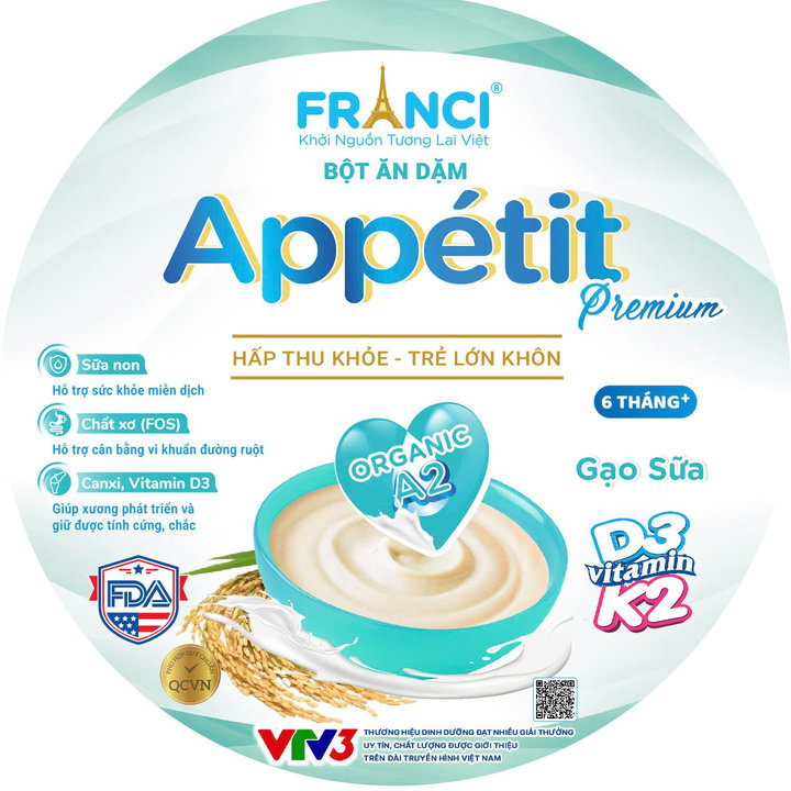 Bột Ăn Dặm Appétit- Gạo Sữa