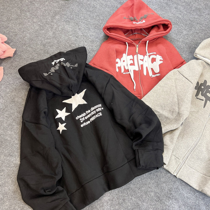 Alternative view of Áo Khoác Hoodie Nam Nữ Dày Dặn In Nổi Chữ Preface - Htm Fahsion